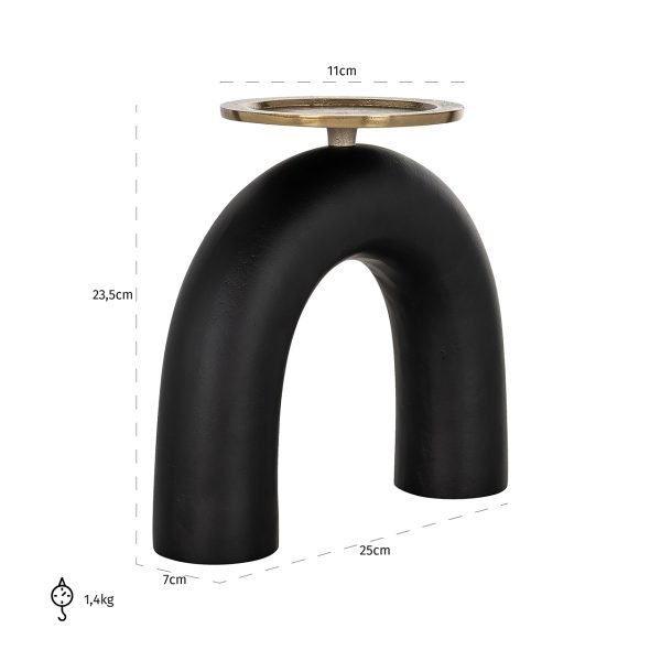 Kandelaar Livi groot (Black/gold) - Afbeelding 4