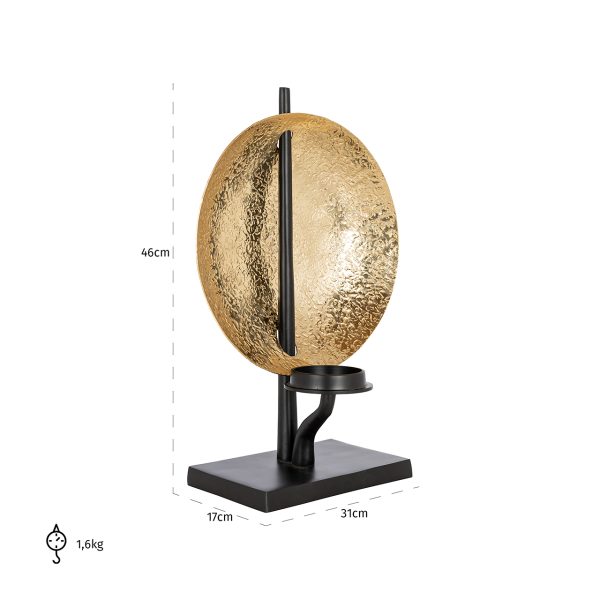 Kandelaar Chayra (Black/gold) - Afbeelding 4