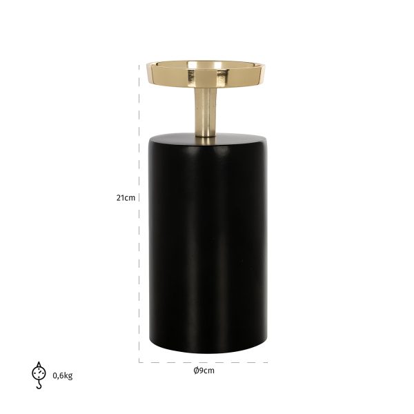 Kandelaar Caya klein (Black/gold) - Afbeelding 2