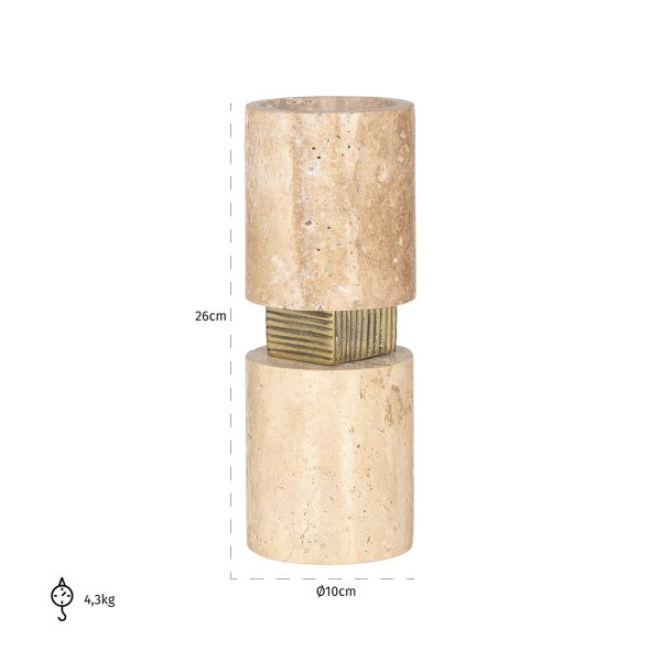 Kandelaar Boaz groot (Beige) - Afbeelding 2