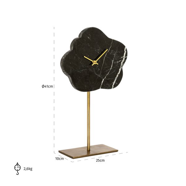 Klok Bram met standaard (Black/gold) - Afbeelding 4