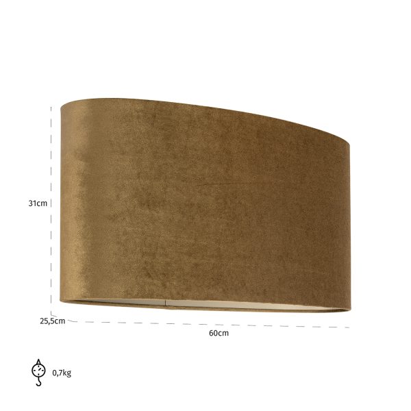 Lampenkap Addy  gold velvet, ovaal (Gold) - Afbeelding 4