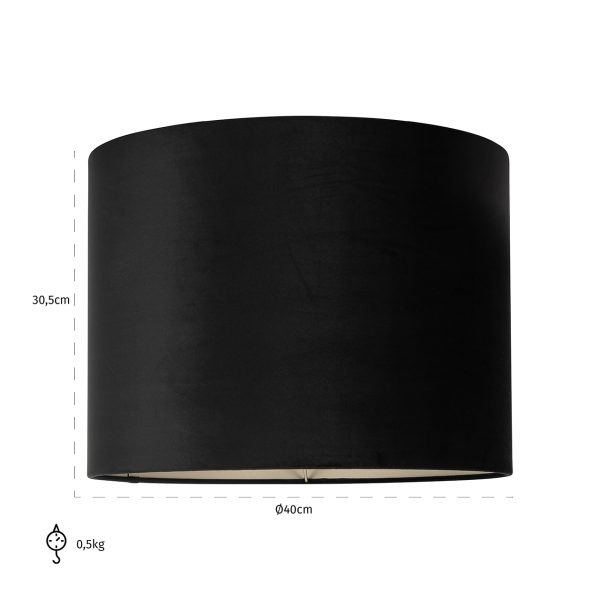 Lampenkap Maddy black velvet, medium (Black) - Afbeelding 2