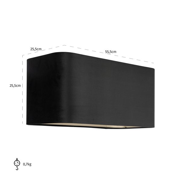 Lampenkap Maddy black velvet, rechthoekig (Black) - Afbeelding 4