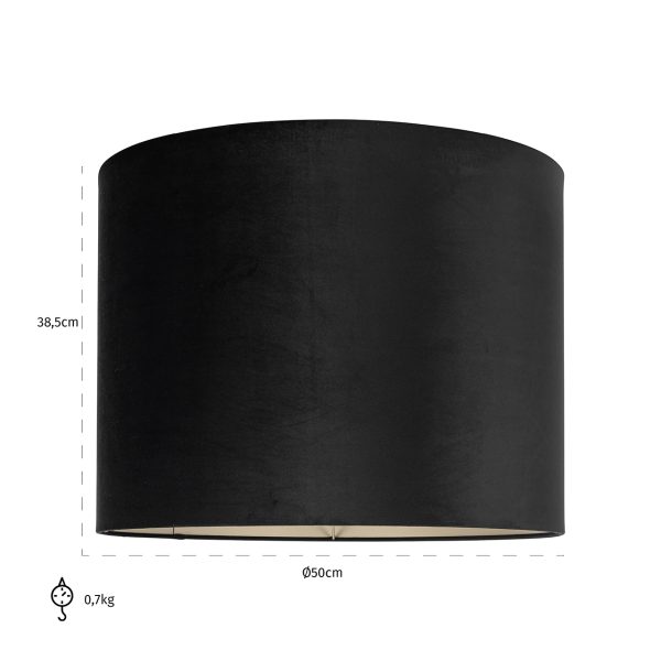 Lampenkap Maddy black velvet, cilinder (Black) - Afbeelding 2