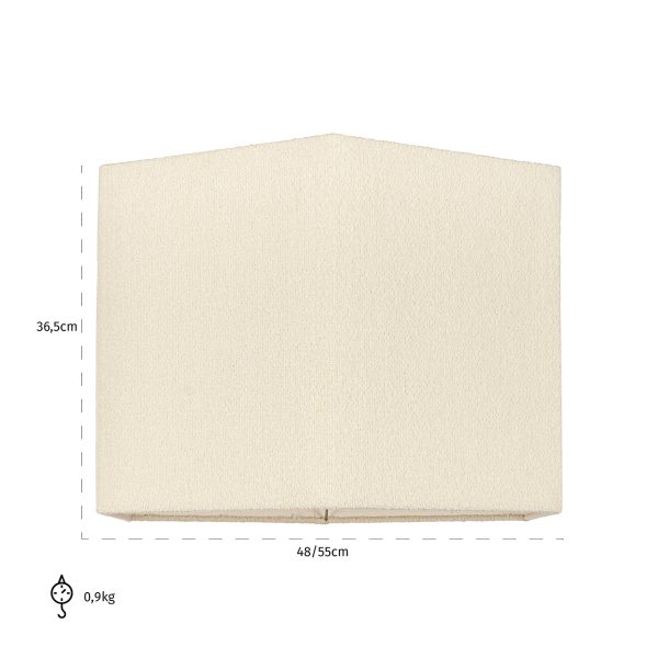 Lampenkap Soho white bouclé, extra groot zeshoekig (White) - Afbeelding 3