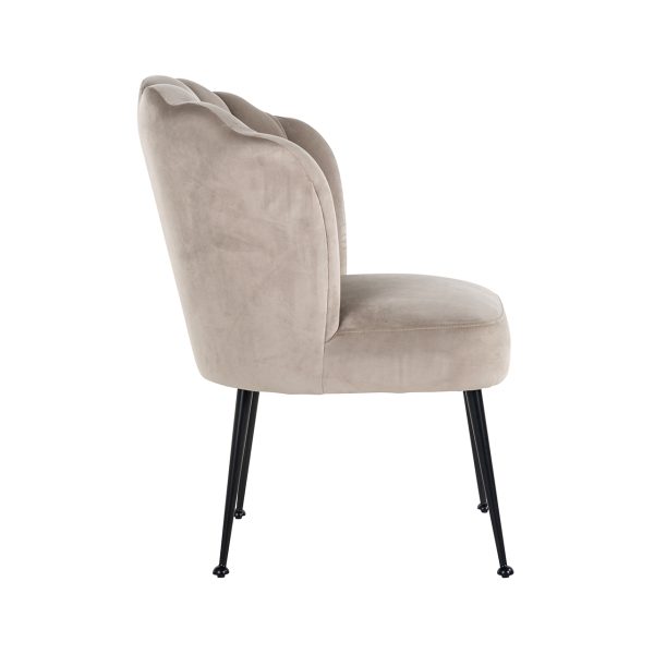 Stoel Pippa khaki velvet / black (Quartz Khaki 903) - Afbeelding 2