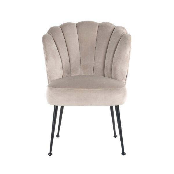 Stoel Pippa khaki velvet / black (Quartz Khaki 903) - Afbeelding 4