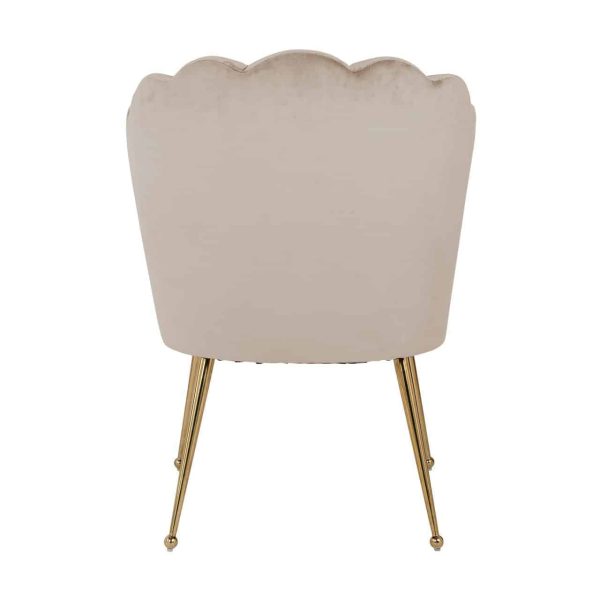 Stoel Pippa khaki velvet / gold (Quartz Khaki 903) - Afbeelding 3