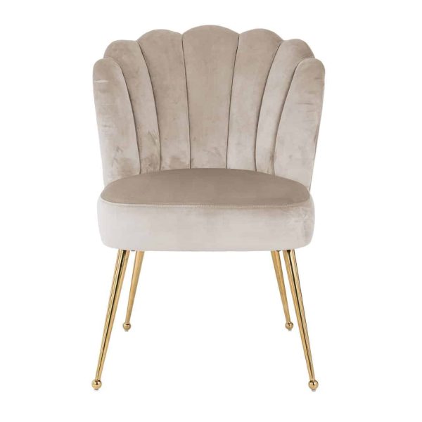 Stoel Pippa khaki velvet / gold (Quartz Khaki 903) - Afbeelding 4
