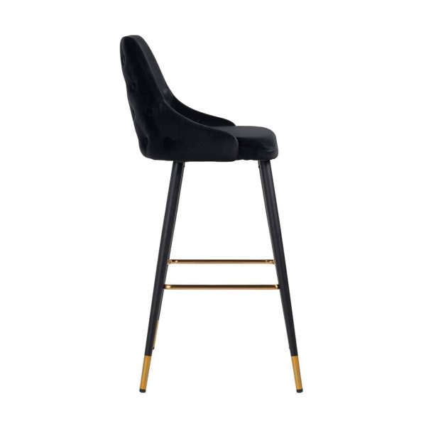 Barstoel Imani black velvet (Quartz Black 800) - Afbeelding 2