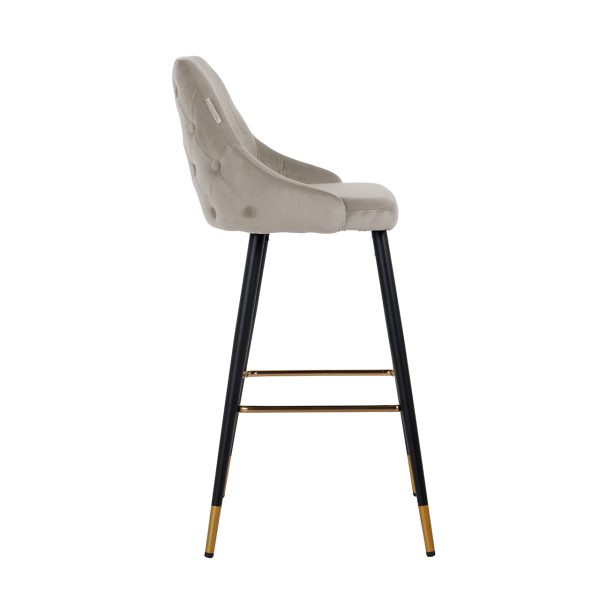 Barstoel Imani khaki velvet (Quartz Khaki 903) - Afbeelding 2