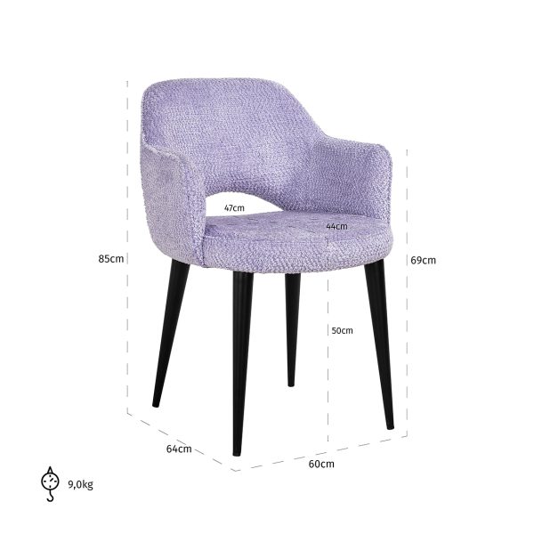 Stoel Giovanna lovely lavender (Be lovely 95 lavender) - Afbeelding 5