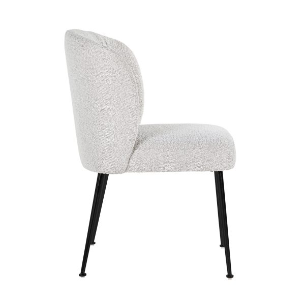Stoel Fallon White Bouclé / black (Copenhagen 900 Bouclé White) - Afbeelding 2