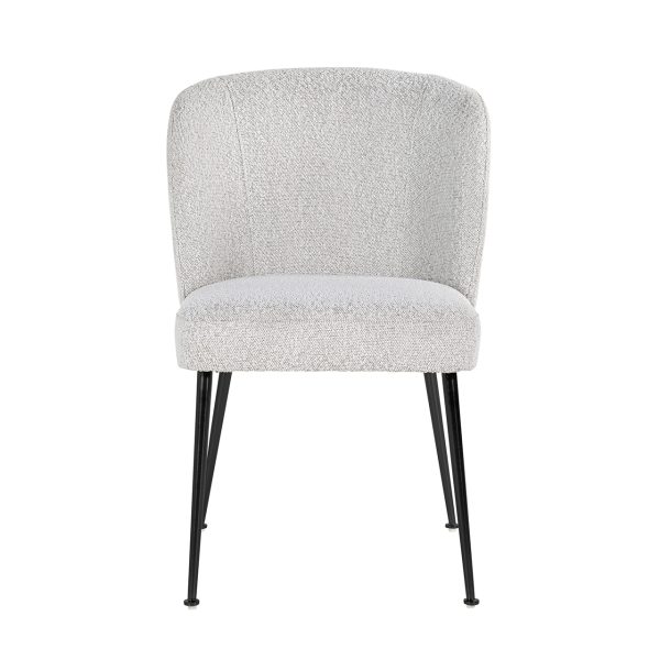 Stoel Fallon White Bouclé / black (Copenhagen 900 Bouclé White) - Afbeelding 4