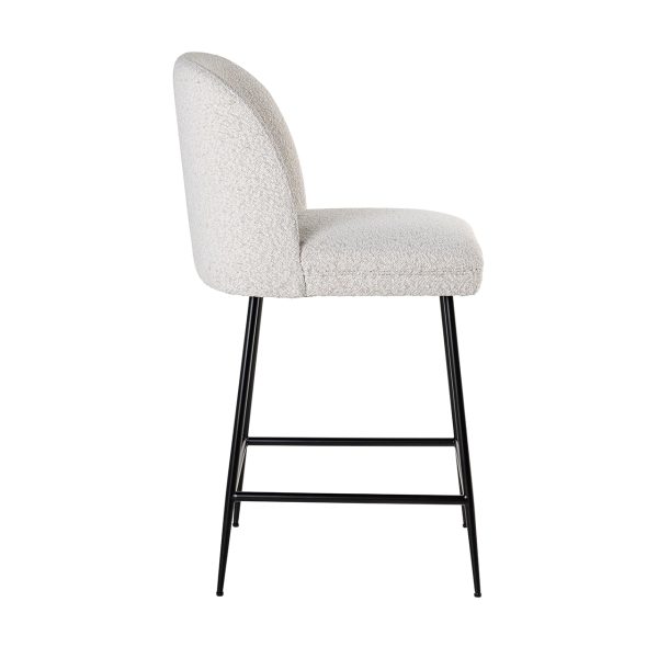 Counterstoel Pullitzer white bouclé / black (Copenhagen 900 Bouclé White) - Afbeelding 2