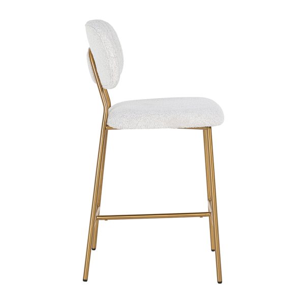 Counterstoel Xenia white bouclé / brushed gold (Copenhagen 900 Bouclé White) - Afbeelding 2