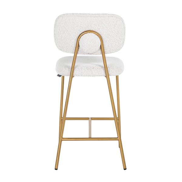 Counterstoel Xenia white bouclé / brushed gold (Copenhagen 900 Bouclé White) - Afbeelding 3