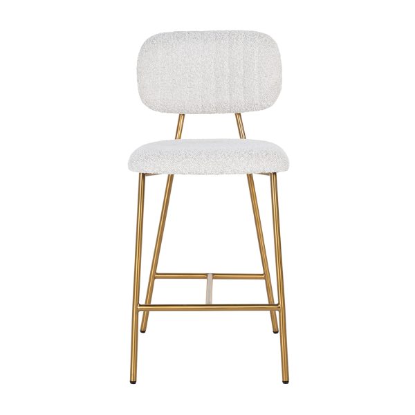 Counterstoel Xenia white bouclé / brushed gold (Copenhagen 900 Bouclé White) - Afbeelding 4