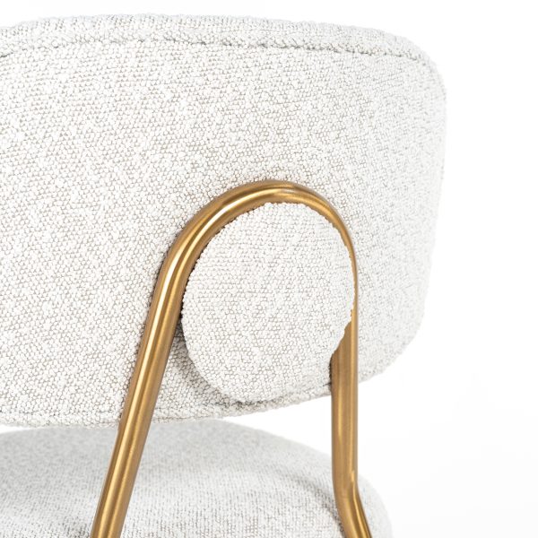 Counterstoel Xenia white bouclé / brushed gold (Copenhagen 900 Bouclé White) - Afbeelding 7