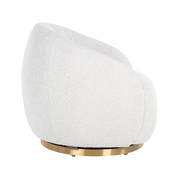 Draaifauteuil Jago white bouclé / brushed gold (Copenhagen 900 Bouclé White) - Afbeelding 2