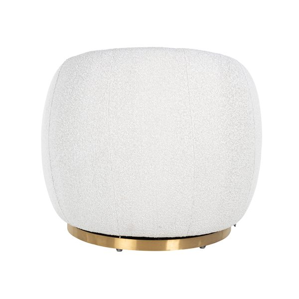 Draaifauteuil Jago white bouclé / brushed gold (Copenhagen 900 Bouclé White) - Afbeelding 3