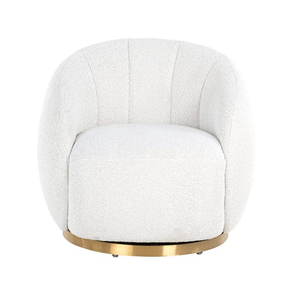Draaifauteuil Jago white bouclé / brushed gold (Copenhagen 900 Bouclé White) - Afbeelding 4
