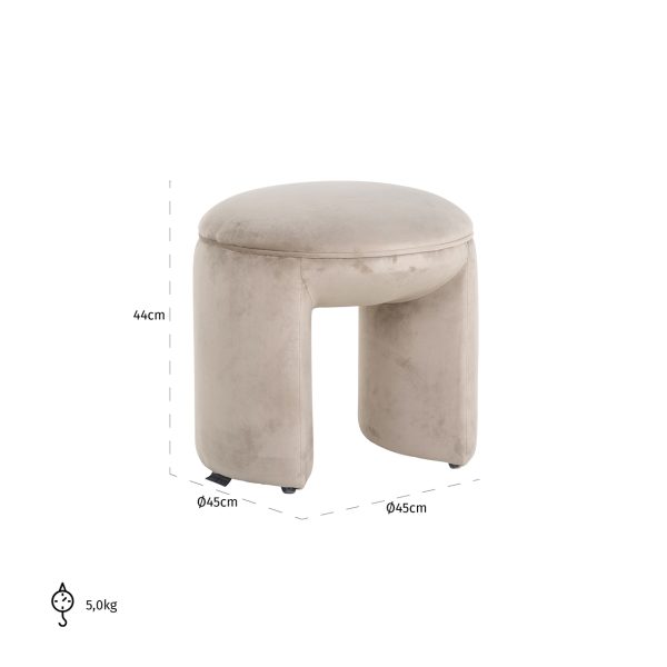 Poef Fargo khaki velvet (Quartz Khaki 903) - Afbeelding 4