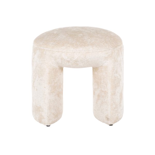 Poef Fargo  white chenille (Bergen 900 white chenille) - Afbeelding 3