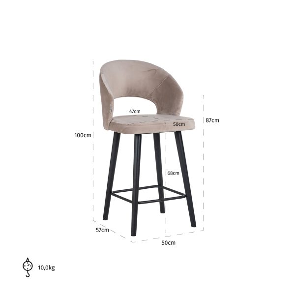 Counterstoel Savoy khaki velvet (Quartz Khaki 903) - Afbeelding 5