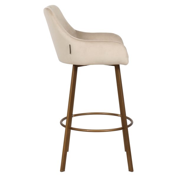Barstoel Cressida high back khaki velvet (set of 2) (Quartz Khaki 903) - Afbeelding 2
