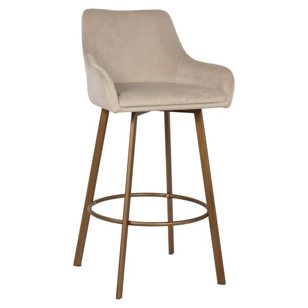 Barstoel Cressida high back khaki velvet (set of 2) (Quartz Khaki 903) - Afbeelding 4