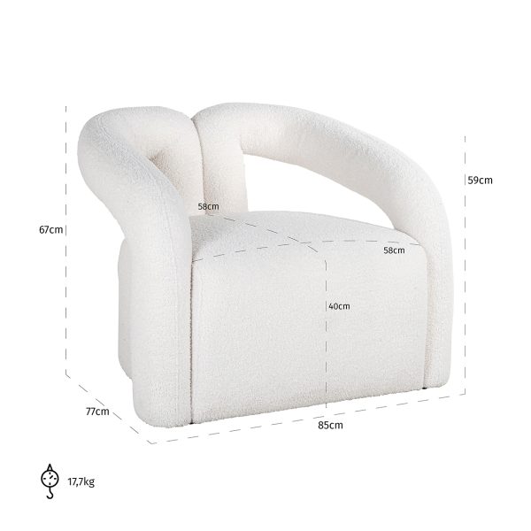 Fauteuil Dana white furry (Himalaya 900 white furry) - Afbeelding 5
