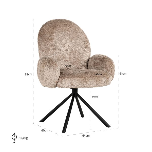 Draaistoel Jolie natural sheep (Sheep 01 nature) - Afbeelding 5