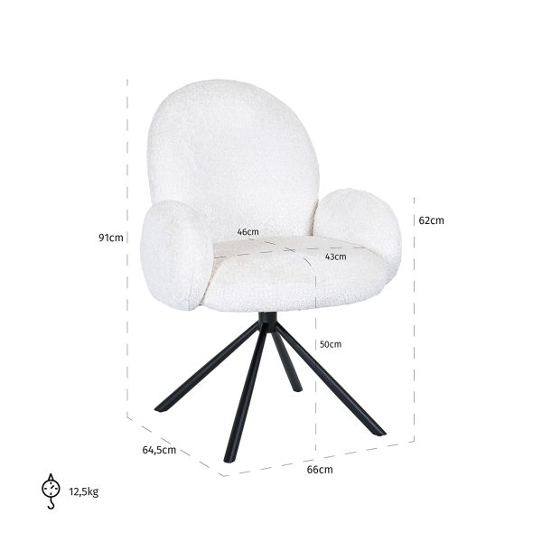 Draaistoel Jolie white sheep (Sheep 02 white) - Afbeelding 5