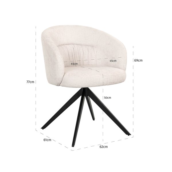 Draaistoel  Olivia ecru miami (Miami 102 Ecru) - Afbeelding 5
