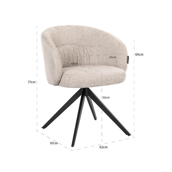 Draaistoel Olivia natural miami (Miami 01 Natural) - Afbeelding 5