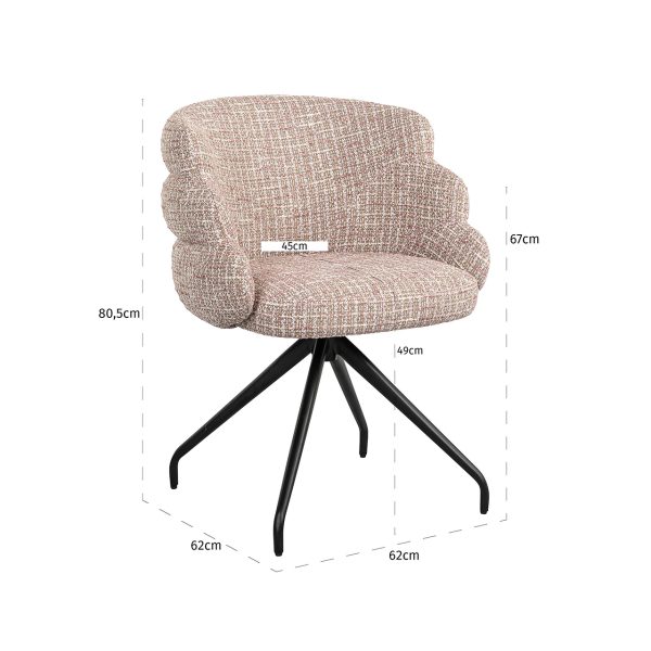 Draaistoel Kayla trendy rose (Be trendy 1673 rose) - Afbeelding 5