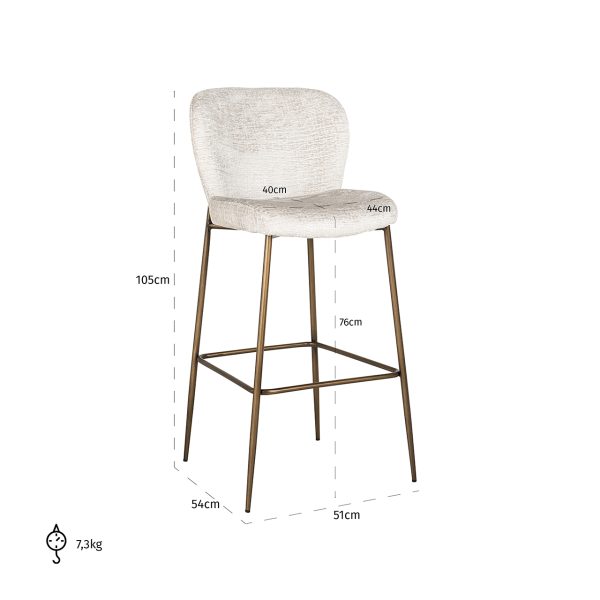 Barstoel Darby cream fusion (Fusion cream 02) - Afbeelding 5
