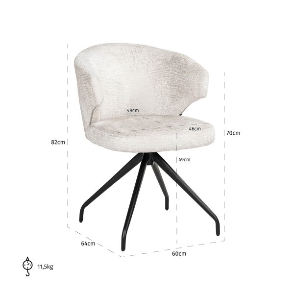 Draaistoel Milly cream fusion (Fusion cream 02) - Afbeelding 5