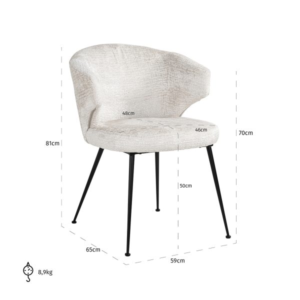 Stoel Xandra cream fusion (Fusion cream 02) - Afbeelding 5
