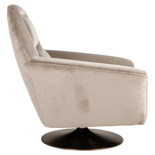 Draaifauteuil Nora khaki velvet (Quartz Khaki 903) - Afbeelding 2
