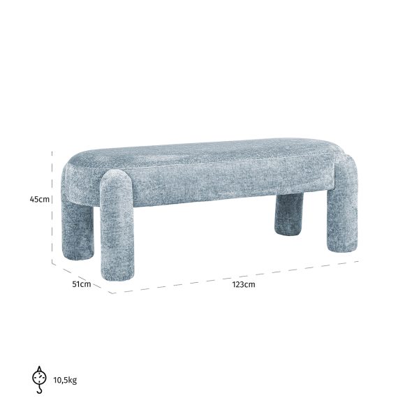 Bank Holly light blue chenille (Bergen 602 Light blue Chenille) - Afbeelding 4