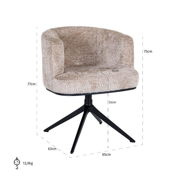 Draaistoel Cheyenne lovely beige (Be Lovely 170 Beige) - Afbeelding 5