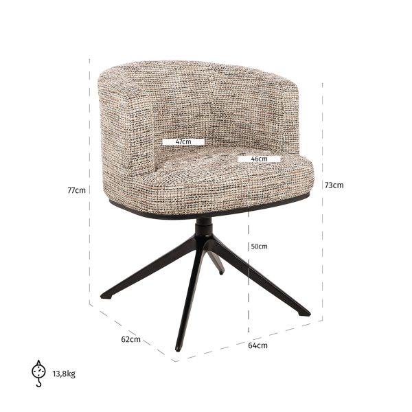 Draaistoel Cheyenne trendy nature (Be Trendy 01 Nature) - Afbeelding 5