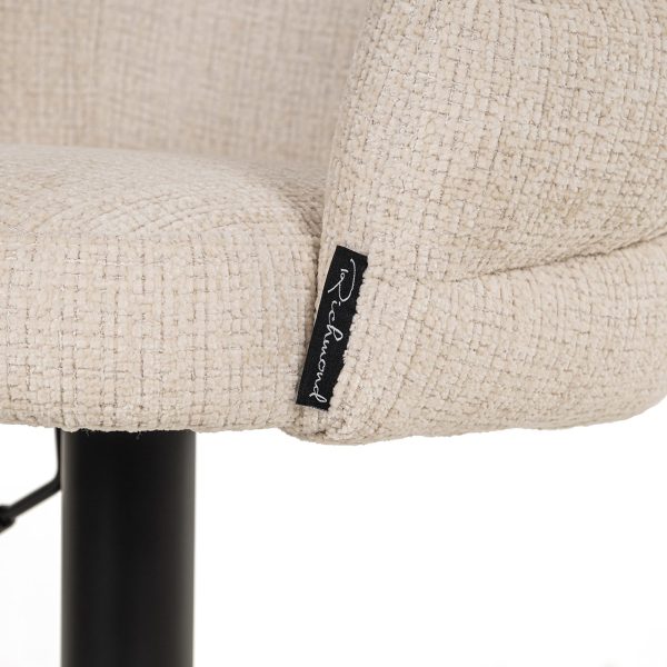 Bar/counter stoel draaibaar Nikki beige chenille (Niagara 902 beige Chenille) - Afbeelding 6