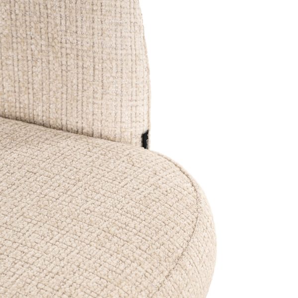 Bar/counter stoel draaibaar Nikki beige chenille (Niagara 902 beige Chenille) - Afbeelding 7