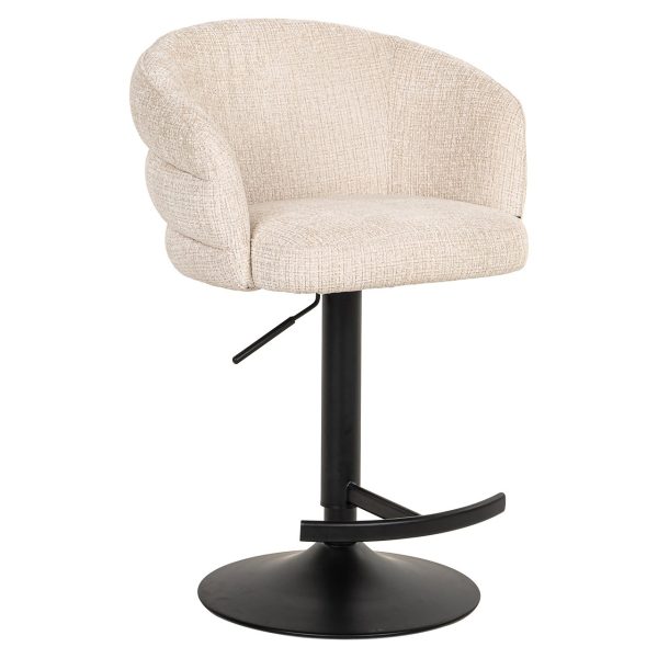 Bar/counter stoel draaibaar Nikki beige chenille (Niagara 902 beige Chenille) - Afbeelding 10