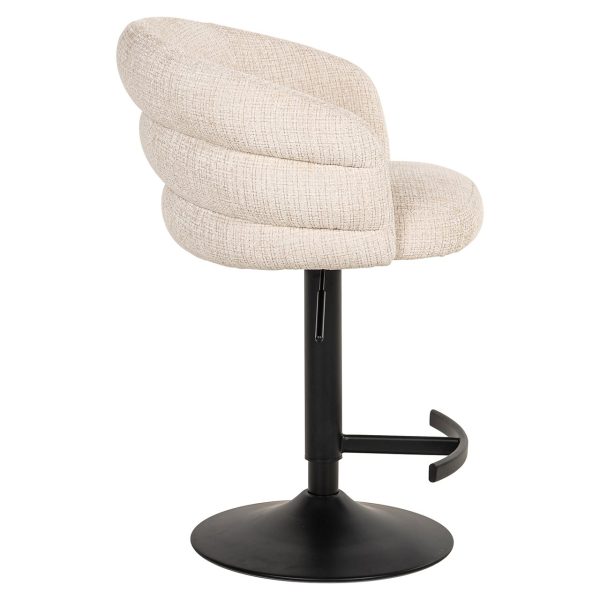 Bar/counter stoel draaibaar Nikki beige chenille (Niagara 902 beige Chenille) - Afbeelding 11