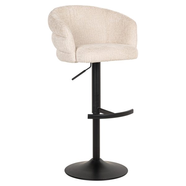 Bar/counter stoel draaibaar Nikki beige chenille (Niagara 902 beige Chenille) - Afbeelding 14